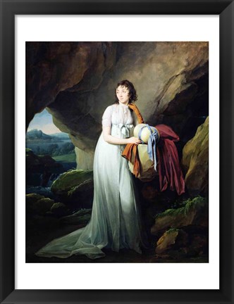 Framed Portrait of a Woman in a Cave Print