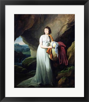 Framed Portrait of a Woman in a Cave Print