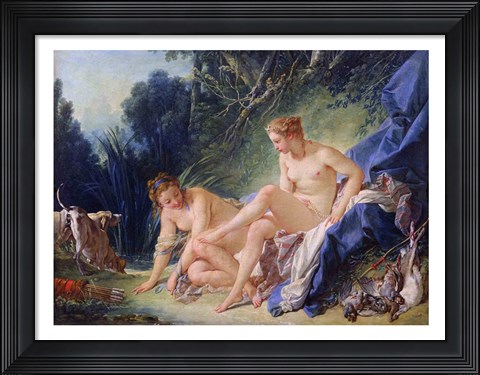 Framed Diana getting out of her bath, 1742 Print