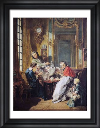 Framed Afternoon Meal, 1739 Print