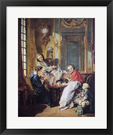 Framed Afternoon Meal, 1739 Print