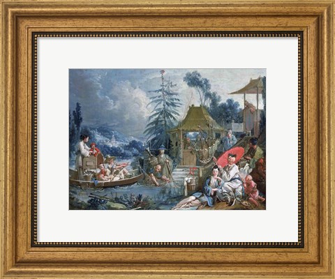 Framed Chinese Fishermen Print