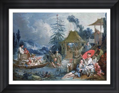 Framed Chinese Fishermen Print