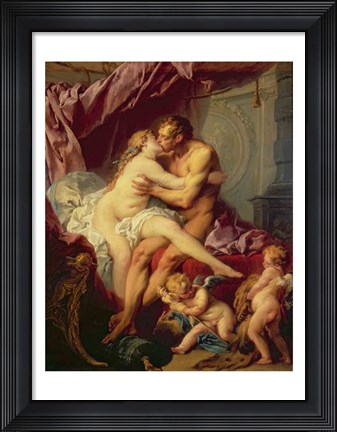 Framed Hercules and Omphale Print