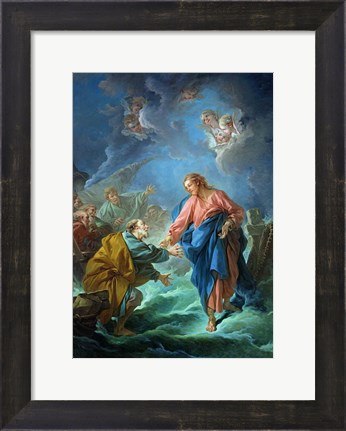 Framed St. Peter Invited to Walk on the Water Print