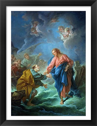 Framed St. Peter Invited to Walk on the Water Print