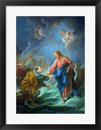 Framed St. Peter Invited to Walk on the Water Print