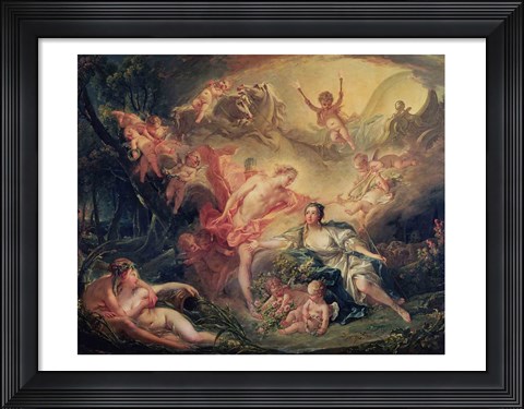 Framed Apollo Revealing his Divinity to the Shepherdess Isse, 1750 Print