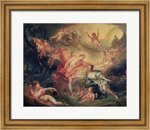 Framed Apollo Revealing his Divinity to the Shepherdess Isse, 1750 Print