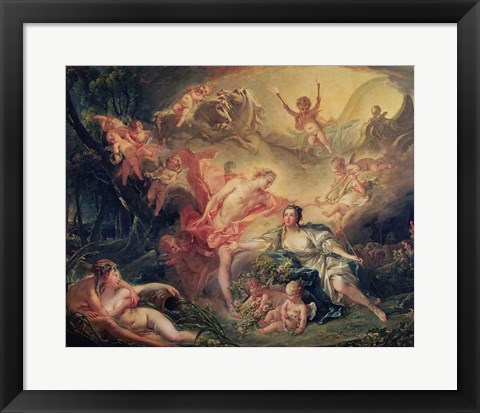 Framed Apollo Revealing his Divinity to the Shepherdess Isse, 1750 Print