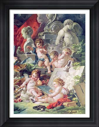 Framed Genius Teaching the Arts, 1761 Print