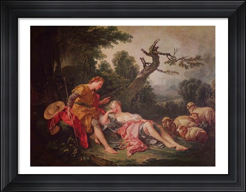 Framed Sleeping Shepherdess Print