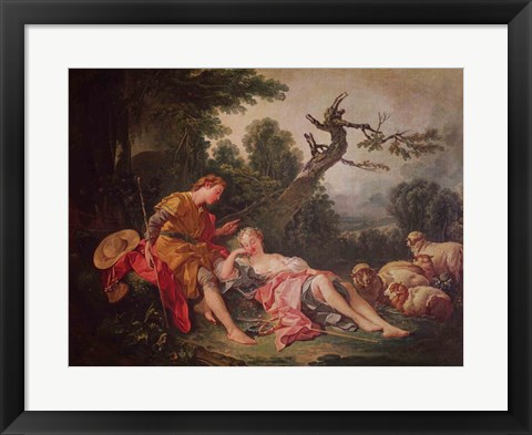 Framed Sleeping Shepherdess Print