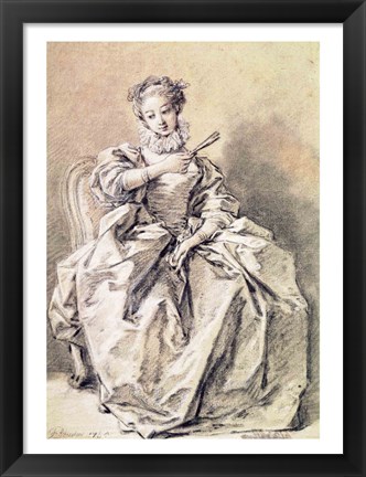 Framed Woman in Spanish Costume Print