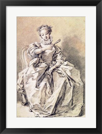 Framed Woman in Spanish Costume Print