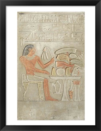 Framed Stela depicting the deceased before an offering table Print