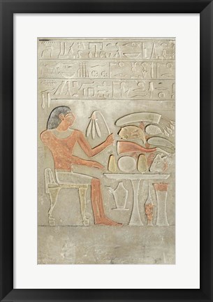 Framed Stela depicting the deceased before an offering table Print