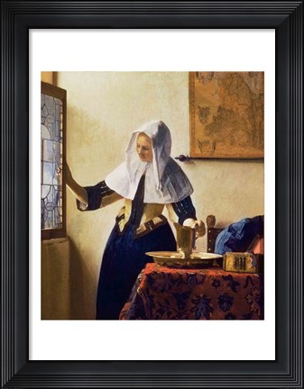 Framed Young Woman with a Water Jug Print
