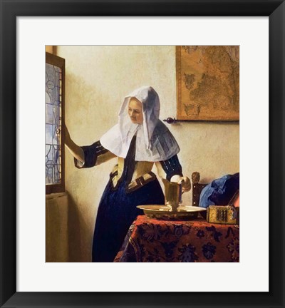 Framed Young Woman with a Water Jug Print