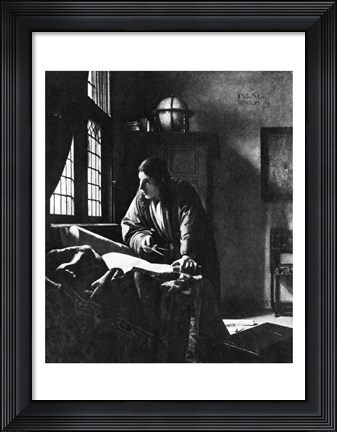 Framed Geographer, 1669 Print
