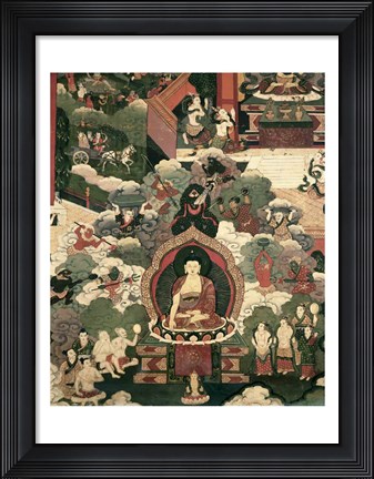 Framed Life of Buddha Sakymuni Print