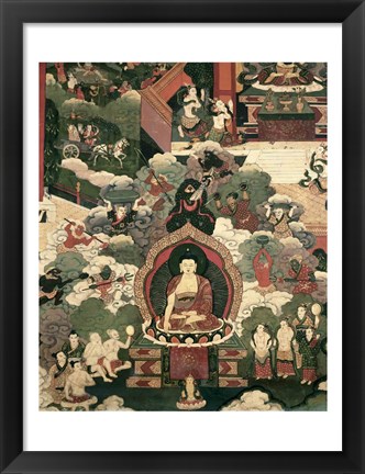 Framed Life of Buddha Sakymuni Print