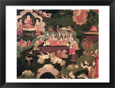 Framed Parinirvana, from &#39;The Life of Buddha Sakyamuni&#39; Print