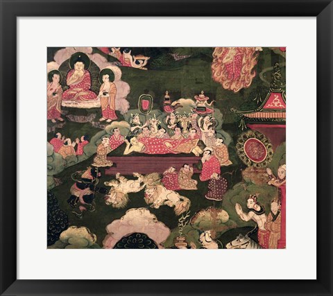 Framed Parinirvana, from &#39;The Life of Buddha Sakyamuni&#39; Print