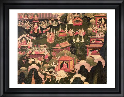 Framed Parinirvana and the Death of Buddha Print