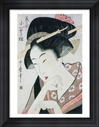 Framed Bust portrait of the heroine Kioto of the Itoya Print