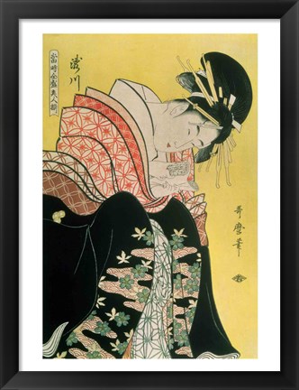 Framed Takigawa from the Tea-House, Ogi Print