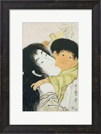 Framed Yama-Uba and Kintoki Print