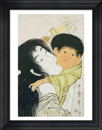 Framed Yama-Uba and Kintoki Print