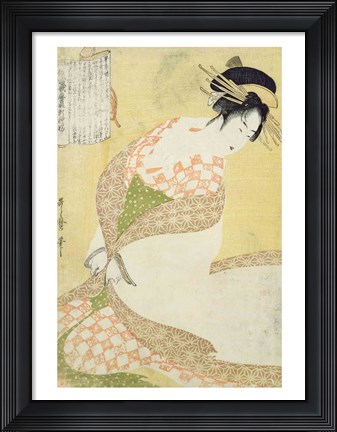 Framed Courtesan Kneeling Print