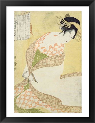 Framed Courtesan Kneeling Print