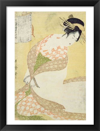 Framed Courtesan Kneeling Print