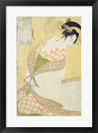 Framed Courtesan Kneeling Print