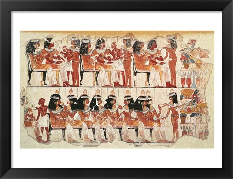 Framed Banquet scene, from Thebes Print