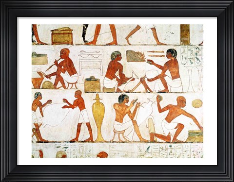 Framed Engraving and polishing vases in gold and silver, from the Tomb of Rekhmire Print