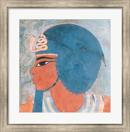 Framed Head of Amenophis III from the tomb of Onsou Print