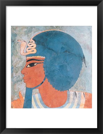 Framed Head of Amenophis III from the tomb of Onsou Print