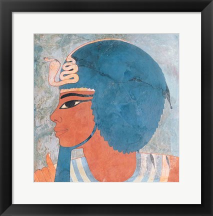 Framed Head of Amenophis III from the tomb of Onsou Print