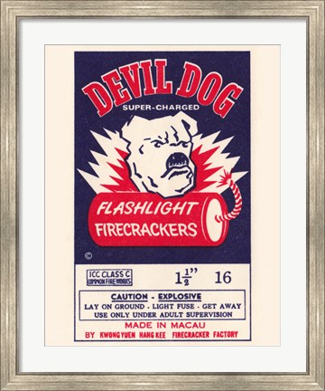 Framed Devil Dog Firecrackers Print