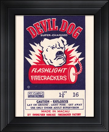 Framed Devil Dog Firecrackers Print
