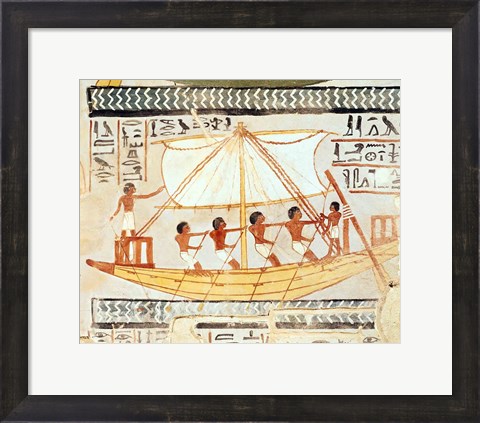 Framed Boatmen on the Nile, from the Tomb of Sennefer Print