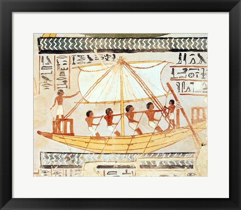 Framed Boatmen on the Nile, from the Tomb of Sennefer Print