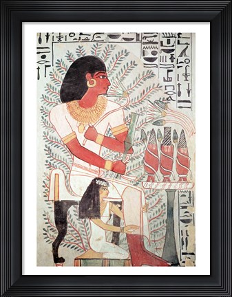 Framed Sennefer seated with his wife, Meryt, from the Tomb of Sennefer Print