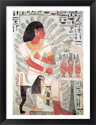 Framed Sennefer seated with his wife, Meryt, from the Tomb of Sennefer Print