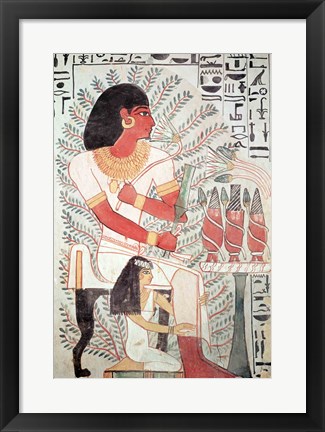 Framed Sennefer seated with his wife, Meryt, from the Tomb of Sennefer Print