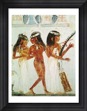Framed Musicians and a Dancer, from the Tomb of Nakht Print